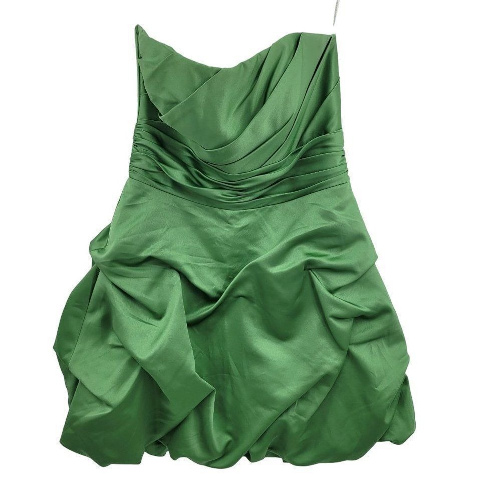 Strapless Balloon Hem Mini Dress Sz 8 Kelly Green Formal Bridesmaid Homecoming